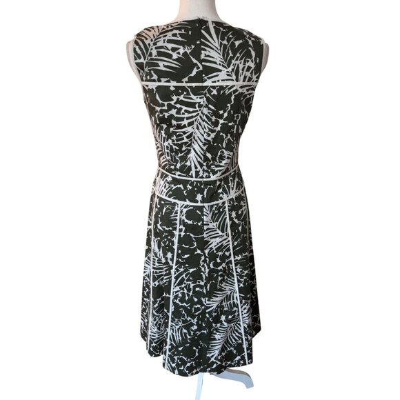 Lafayette 148 Olive Green Tropical Floral Dress‎ Size 2 - Picture 3 of 10